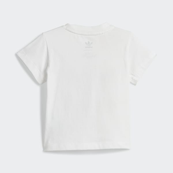 สีขาว ชุดเสื้อยืดและกางเกงขาสั้น Trefoil