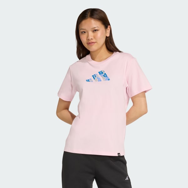 สีชมพู เสื้อยืดพิมพ์ลาย Soft Side