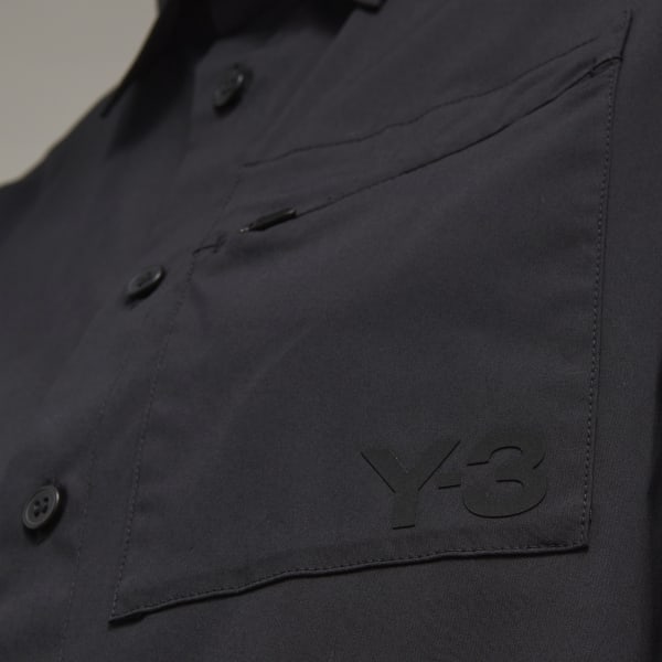 Czerń Y-3 Classic Chest Logo Button-Down Shirt