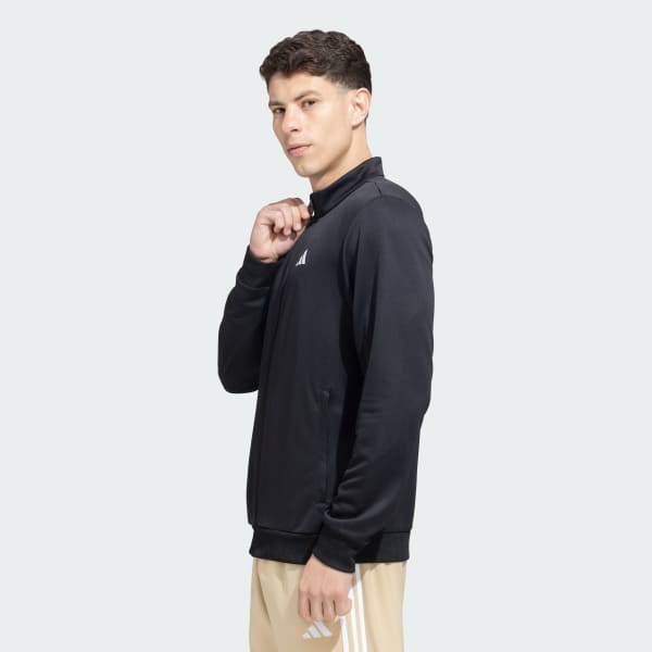 Black 3-Stripes Logo Track Top