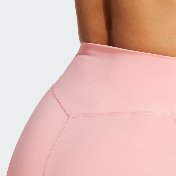 adidas Optimé 4-Inch Raw-Cut-Hem Leggings - Pink | adidas