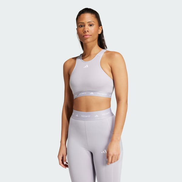 Gris Brassière col montant maintien moyen Techfit