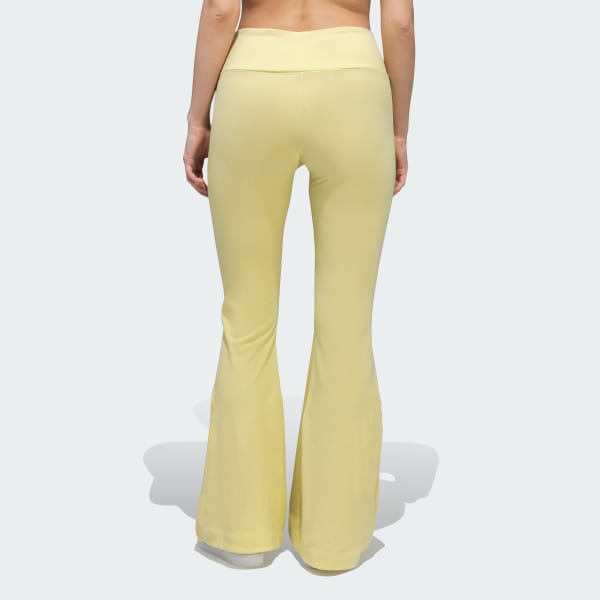 Yellow Essentials Rib Flared Leggings
