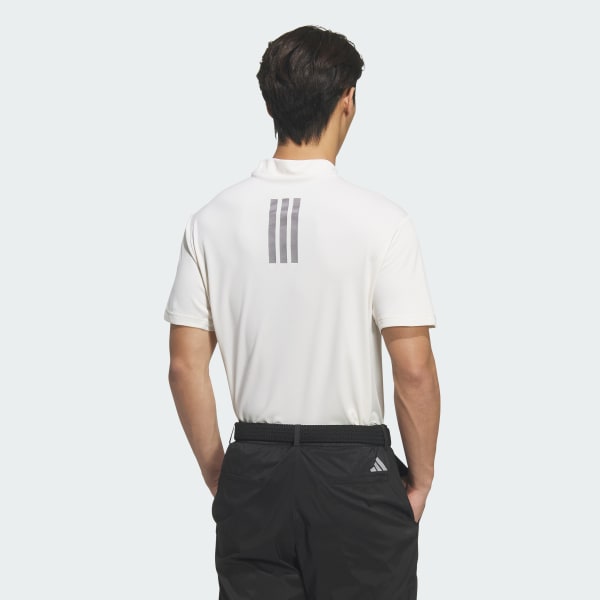 สีขาว เสื้อโปโลแขนสั้นคอสูง