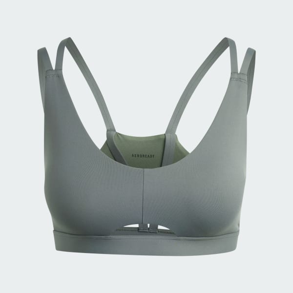 adidas All Me Luxe Light-Support Bra - Grey, Women's Training