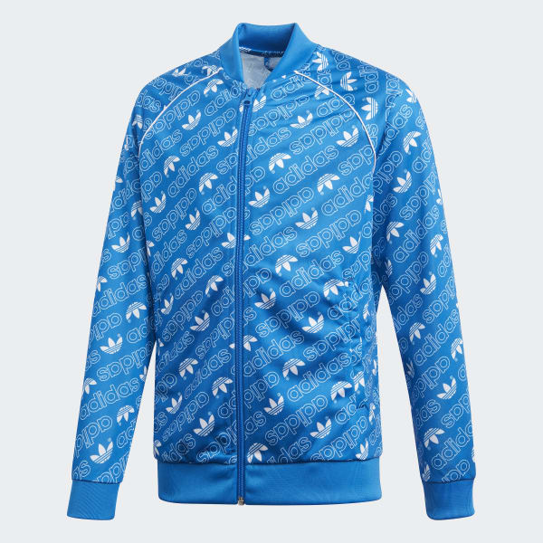 adidas Trefoil Monogram SST Track Jacket - Blue | adidas UK