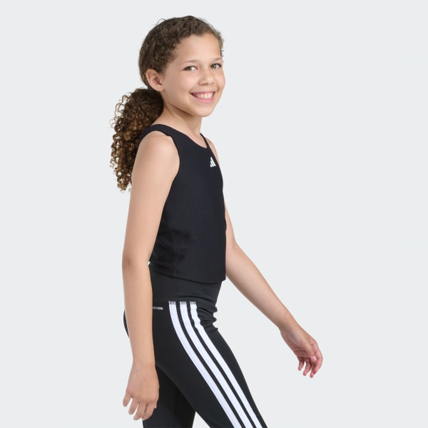 noir DÉBARDEUR DE TRAINING CÔTELÉ