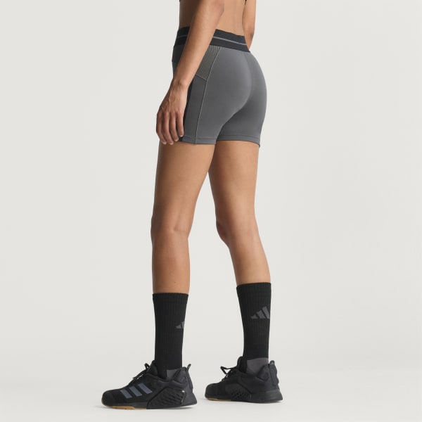 Grey Hyperglam Rib 4 Short Leggings