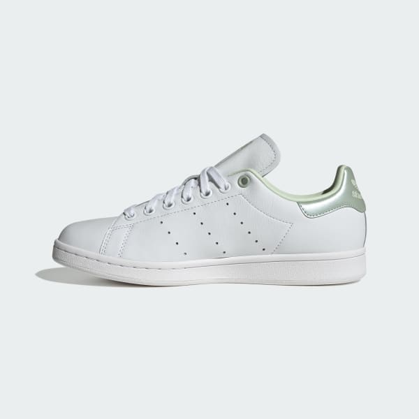Stan smith w white silver metallic clear mint top