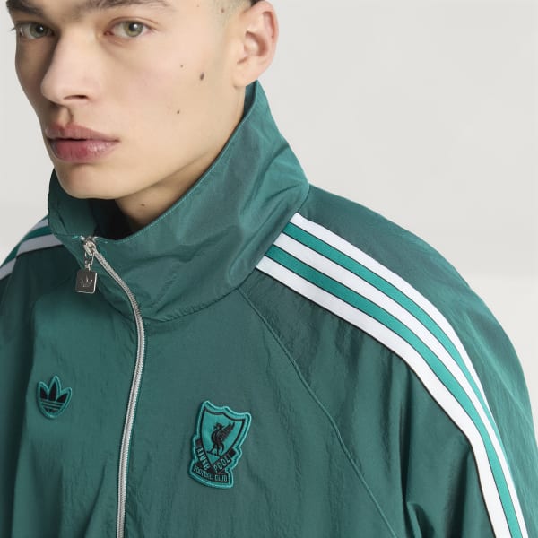 adidas Liverpool FC Terrace Icons Half-Zip Jacket - Green | Free