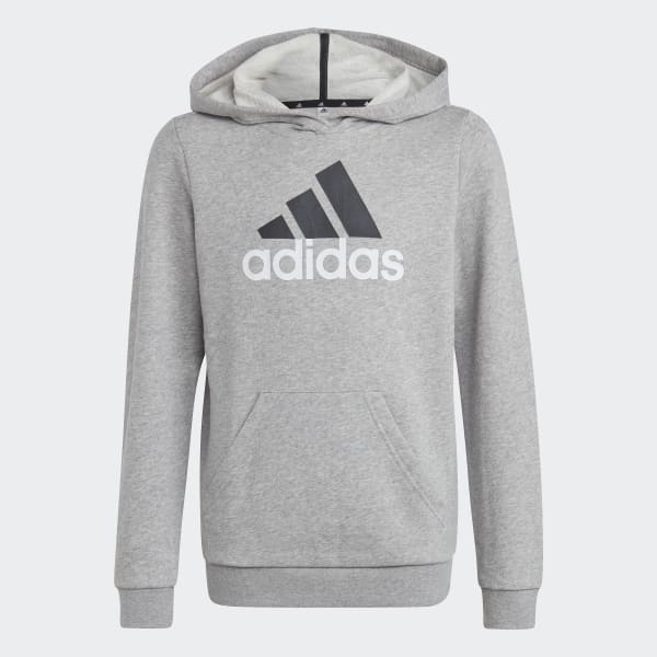 Gris Sudadera con Gorro Essentials Logo Bicolor Grande