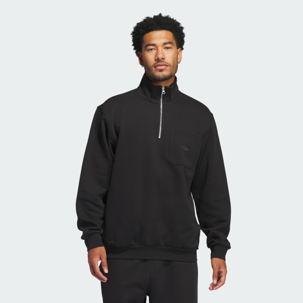 Heavyweight Shmoofoil Quarter Zip Mock Neck Sweatshirt