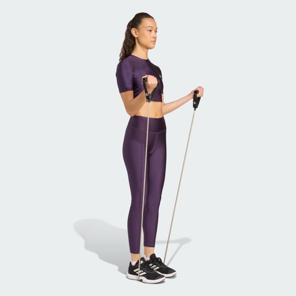 Purple Optime Essentials Shine 7/8 Leggings