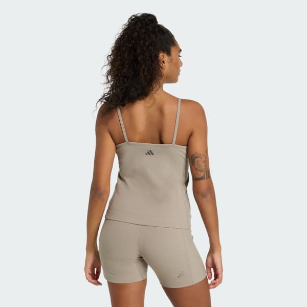 Beige adidas X Fortnite Rib Tank Top