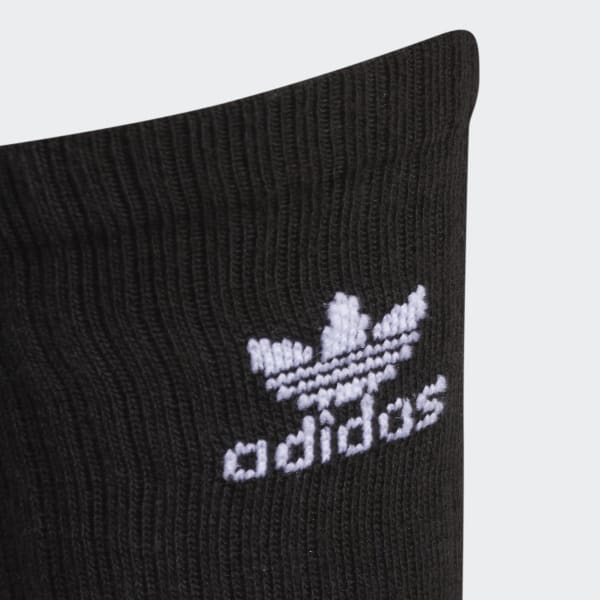 Black Trefoil Crew Socks 6 Pairs