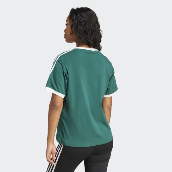 ★adidas★ 3S Pinstripe Tee Deep Green IY7230 adidas Adicolor 3-Stripes Pinstripe Tee - Green | adidas