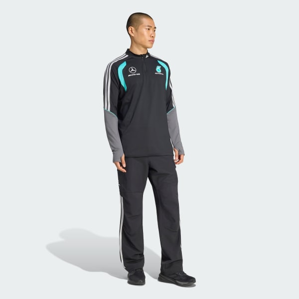 Black 메르세데스 - AMG F1 팀 메카닉스 쿼터집 트랙수트 탑