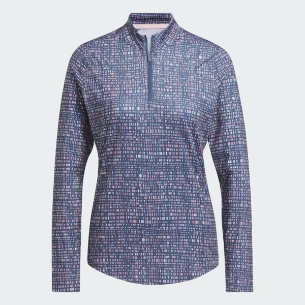 Blue Ultimate365 Printed Quarter Zip Mock