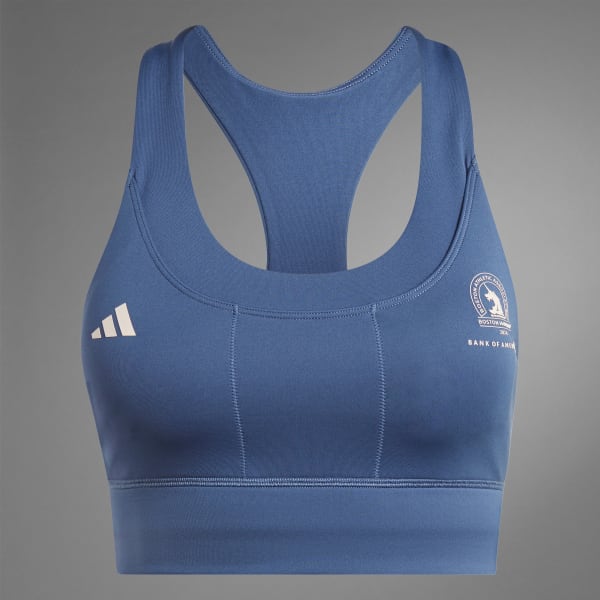 adidas Boston Marathon 2024 Running Pocket Medium Support Bra - Blue, Women's Running