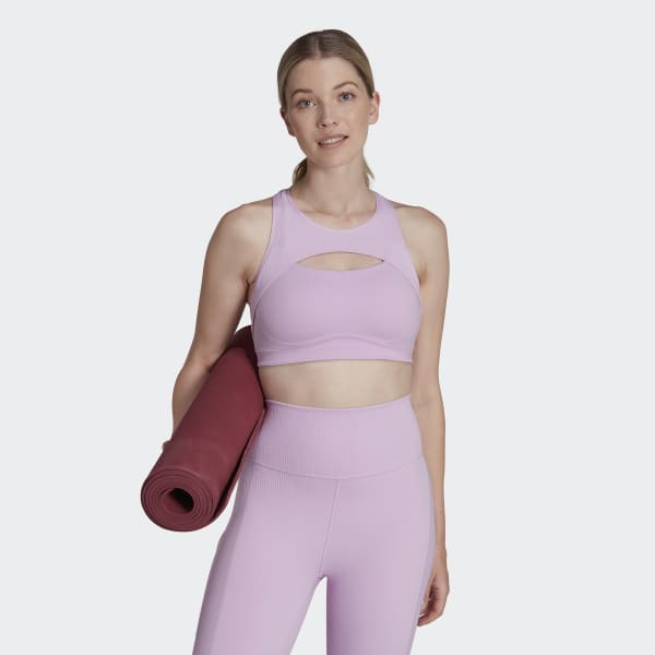 Purple CoreFlow Studio Medium-Support Yoga Wind Bra