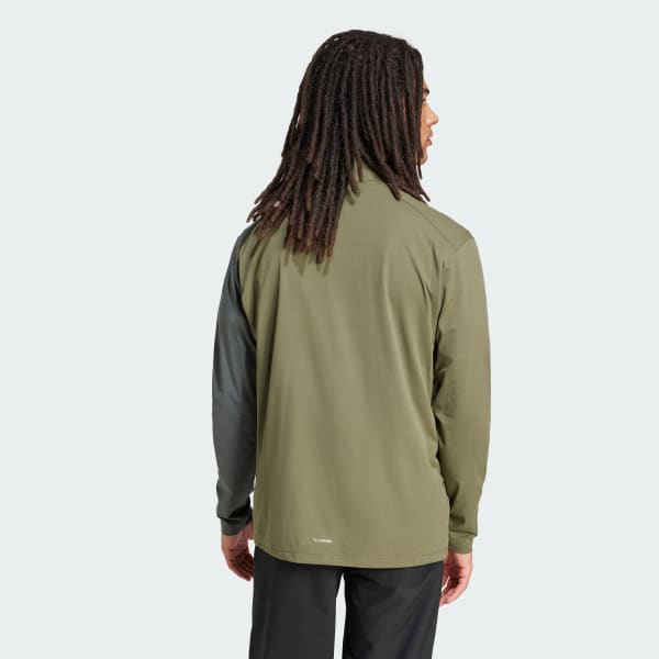 zelená Tričko Terrex Multi Climacool 1/2 Zip Long Sleeve