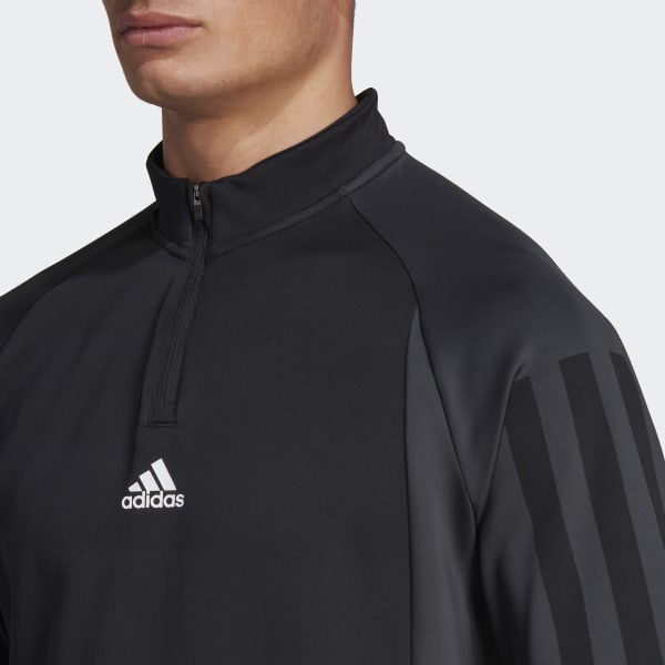 Black Training 1/4-Zip Colourblock Long Sleeve Tee BVS47