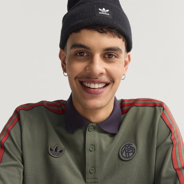 Groen FC Bayern München Terrace Icons Poloshirt met Lange Mouwen