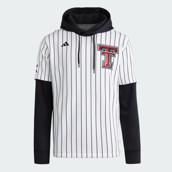 adidas Texas Tech Red Raiders Youth Baseball Hooded Jersey White