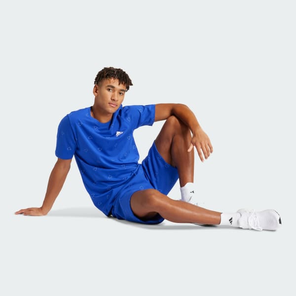 Azul Camiseta Estampada Seasonal Essentials Monogram