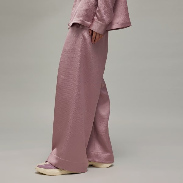 Purple Y-3 Wide Leg Tech Seersucker Pants