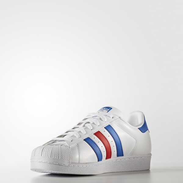 adidas superstar blue and red stripes