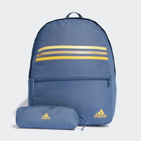 Blue Classic Horizontal 3-Stripes Backpack