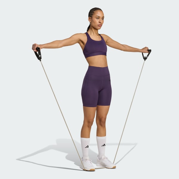 Morado Licras Optimé Essentials Stash con bolsillo de 18 cm