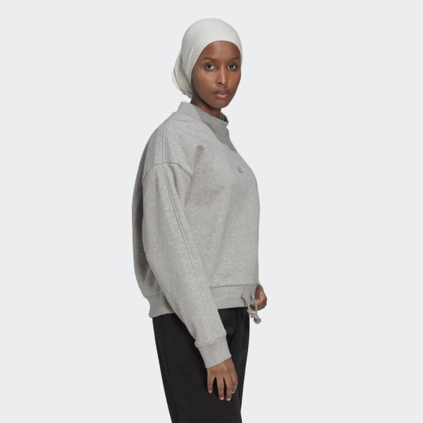 adidas ALL SZN Fleece Mock Neck Sweatshirt - Grey | Women's Lifestyle ...