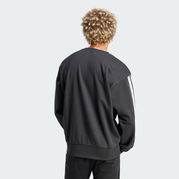 Schwarz Essentials 3-Streifen French Terry Sweatshirt