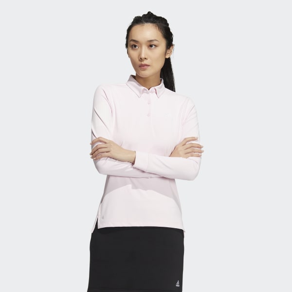 Pink AEROREADY 3-Bar Long Sleeve Polo Shirt MMX39