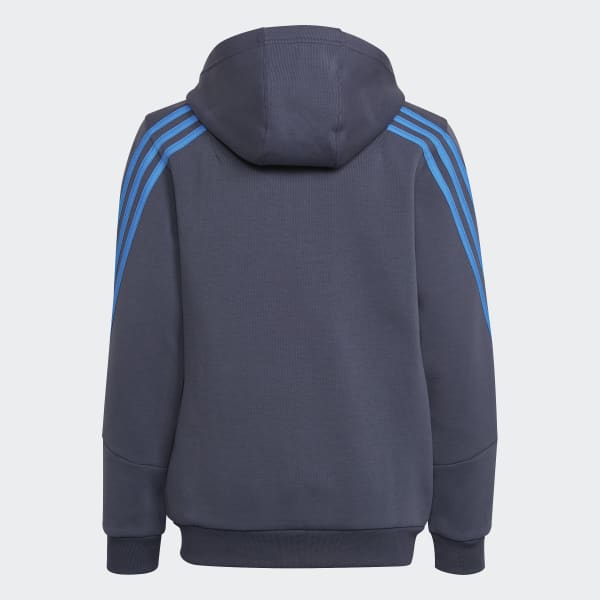 Felpa con cappuccio Future Icons 3 Stripes Full Zip Blu adidas adidas Italia