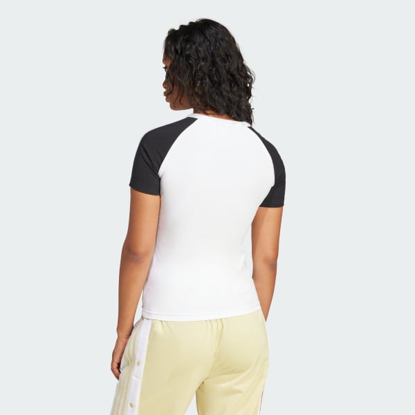 White Adicolor 3-Stripes Raglan Slim Tee