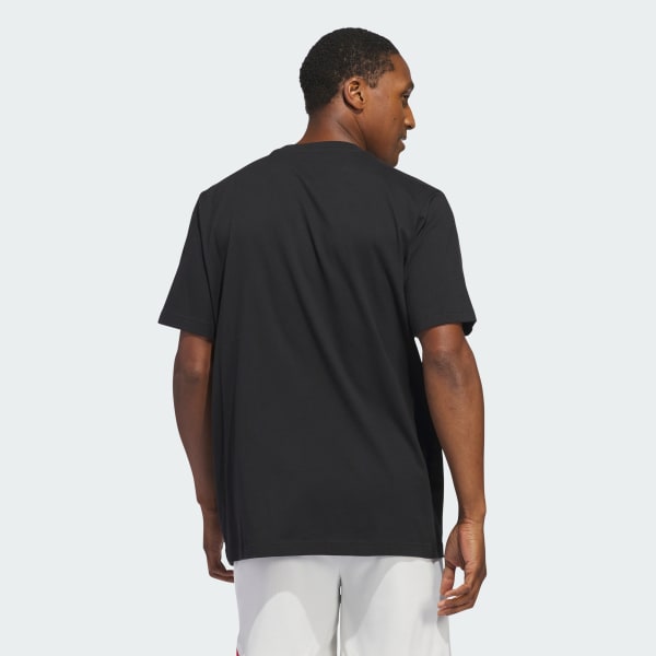 Negro Playera Hoops Floral Estampada