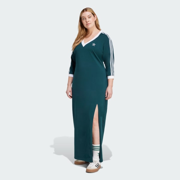 Adicolor Classics 3-Stripes V-Neck Maxi Dress (Plus Size)