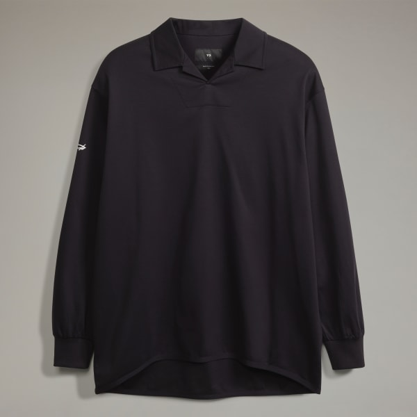 adidas Y-3 Real Madrid Travel Long Sleeve Polo Shirt - Black adidas Y-3 Real Madrid Travel Long Sleeve Polo Shirt - Black