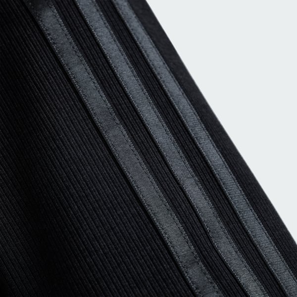 Hitam Track Top Kerah Rib Full-Zip