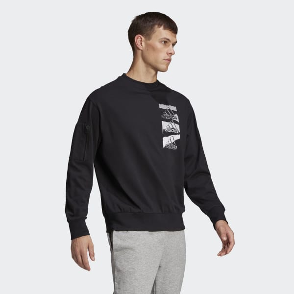 Czerń Essentials Brandlove Sweatshirt (uniseks) UB375