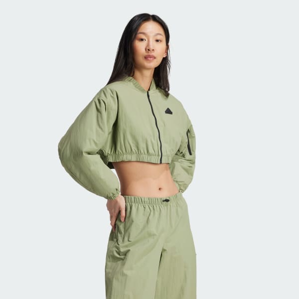 Green City Escape Padded Bomber Jacket