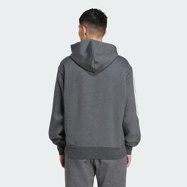 Grigio Felpa con cappuccio Essentials 3-Stripes Fleece