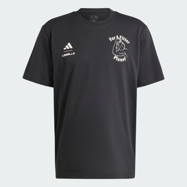 アディダス Les Mills For A Fitter Planet グラフィック半袖Tシャツ - ブラック | アディダス ジャパン