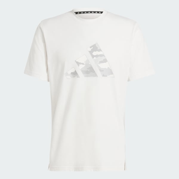 Blanco Playera Train Essentials Camo Graphic Logo