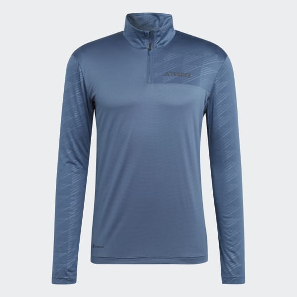 adidas TERREX Multi Half-Zip Long Sleeve Tee - Blue | Men's Trail Running |  adidas US