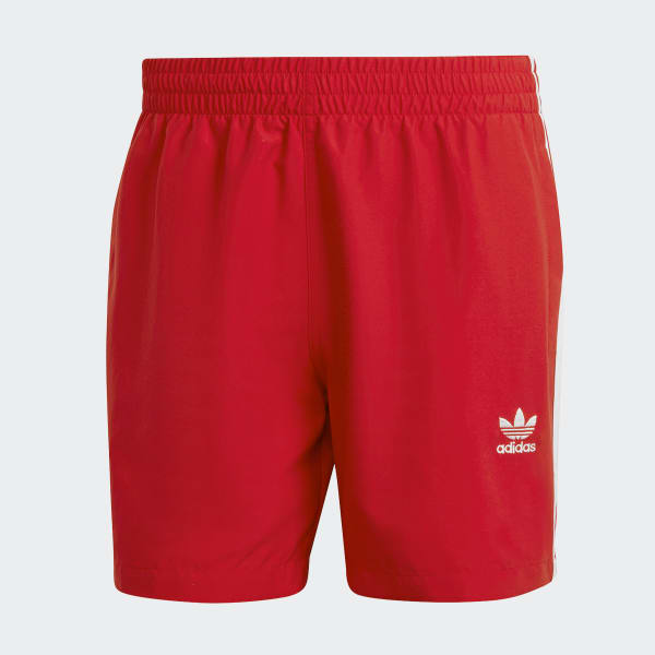 Rot Originals adicolor 3-Streifen Badeshorts