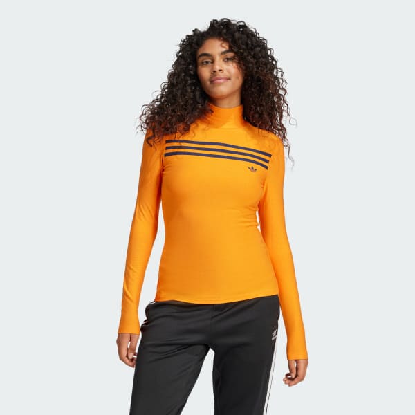 Maglia 70s Long Sleeve 3 Stripes Arancione adidas adidas Italia